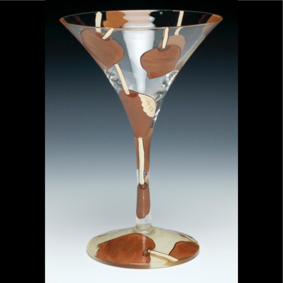 LOLITA Glassware hand painted, Caramel Apple-tini Martini glass, 10 oz, NWT - Picture 4 of 5